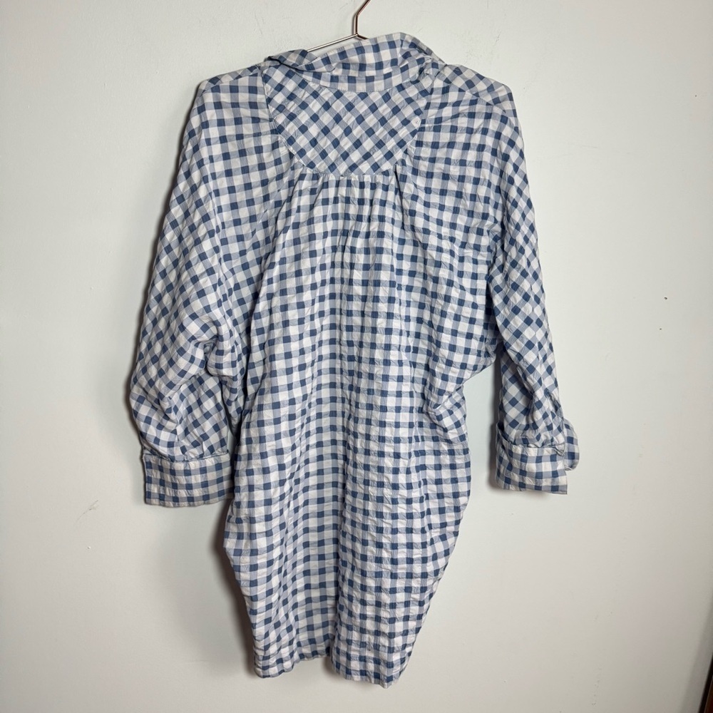 Anthropologie Blue and White Gingham Mini Dress - Picture 9 of 10